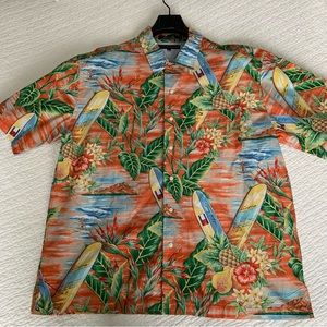TOMMY HILFIGER HAWAIIAN TROPICAL SHIRT / VINTAGE / COTTON / XL / SHORT SLEEVE